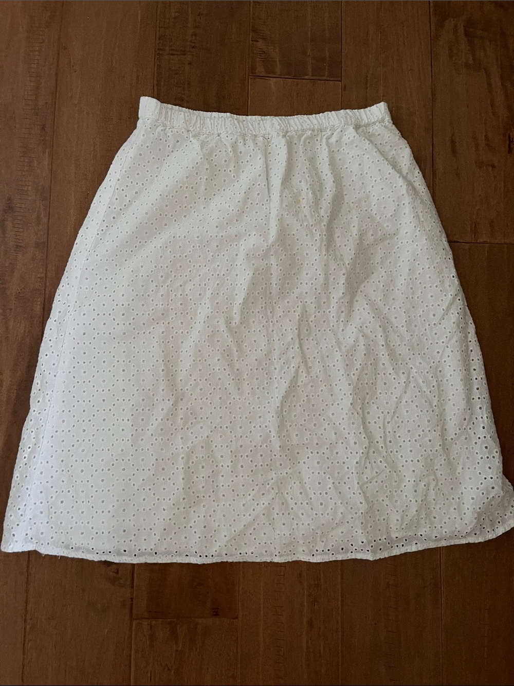 Joe Fresh White Eyelet Midi Skirt